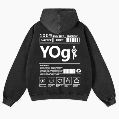 Yogi Solid Color Unisex Washed Hoodie