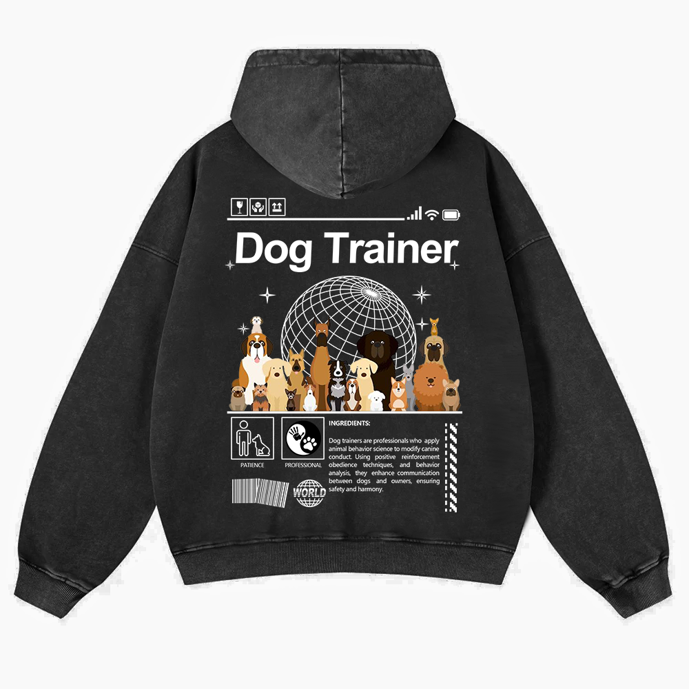 Dog Trainer Washed Hoodie wearishow