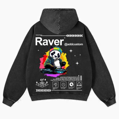 Addcustom Raver Washed Hoodie wearishow