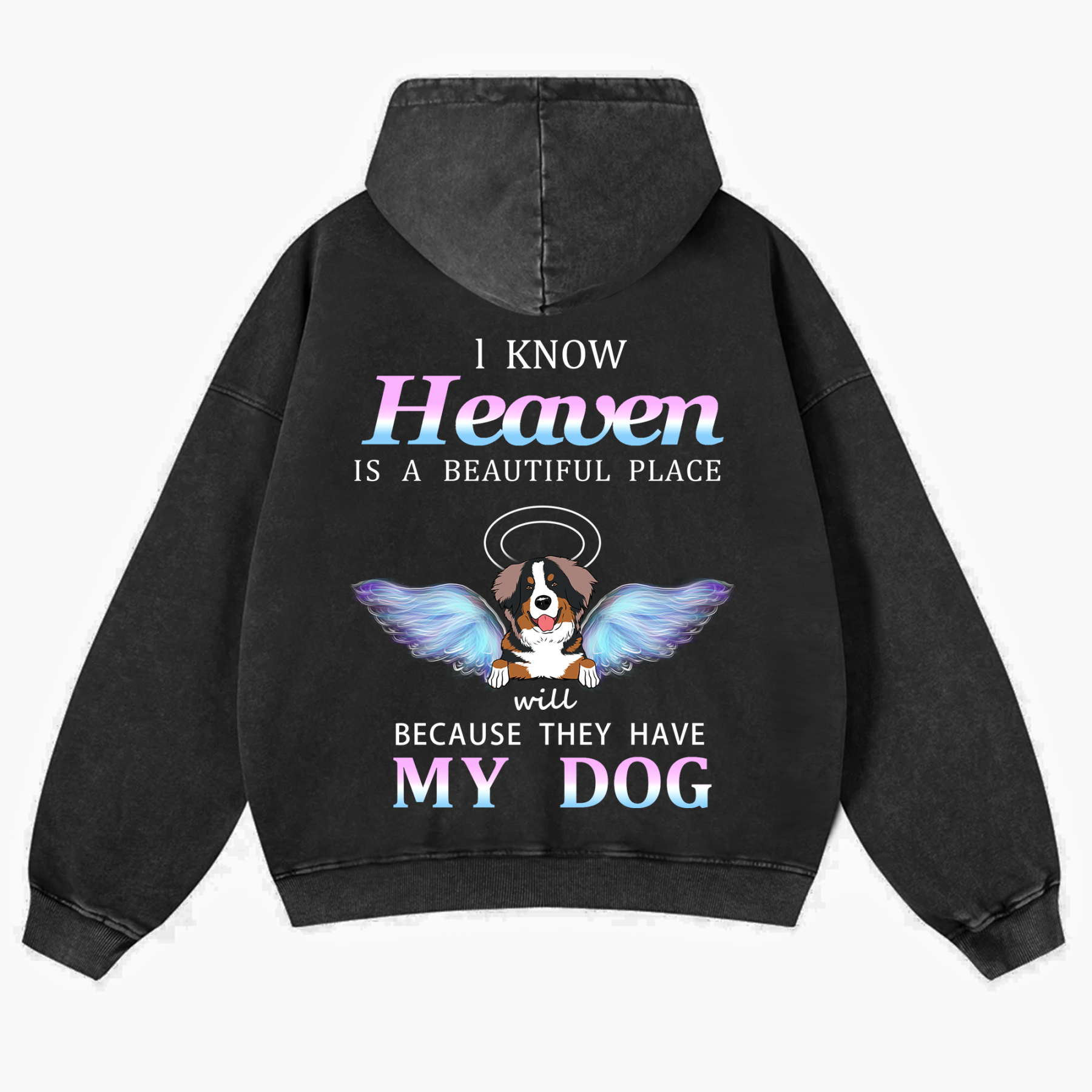 Heaven Is A Beautiful Place - Personalized Custom Unisex Washed Hoodie