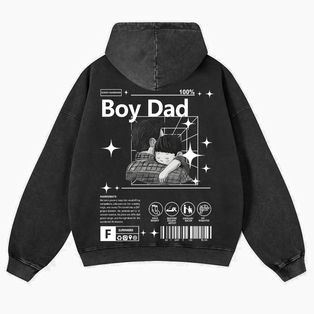 Boy Dad Washed Hoodie wearishow