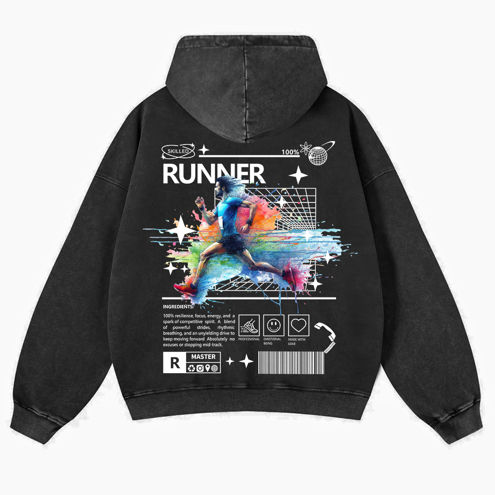 Runner Washed Hoodie wearishow