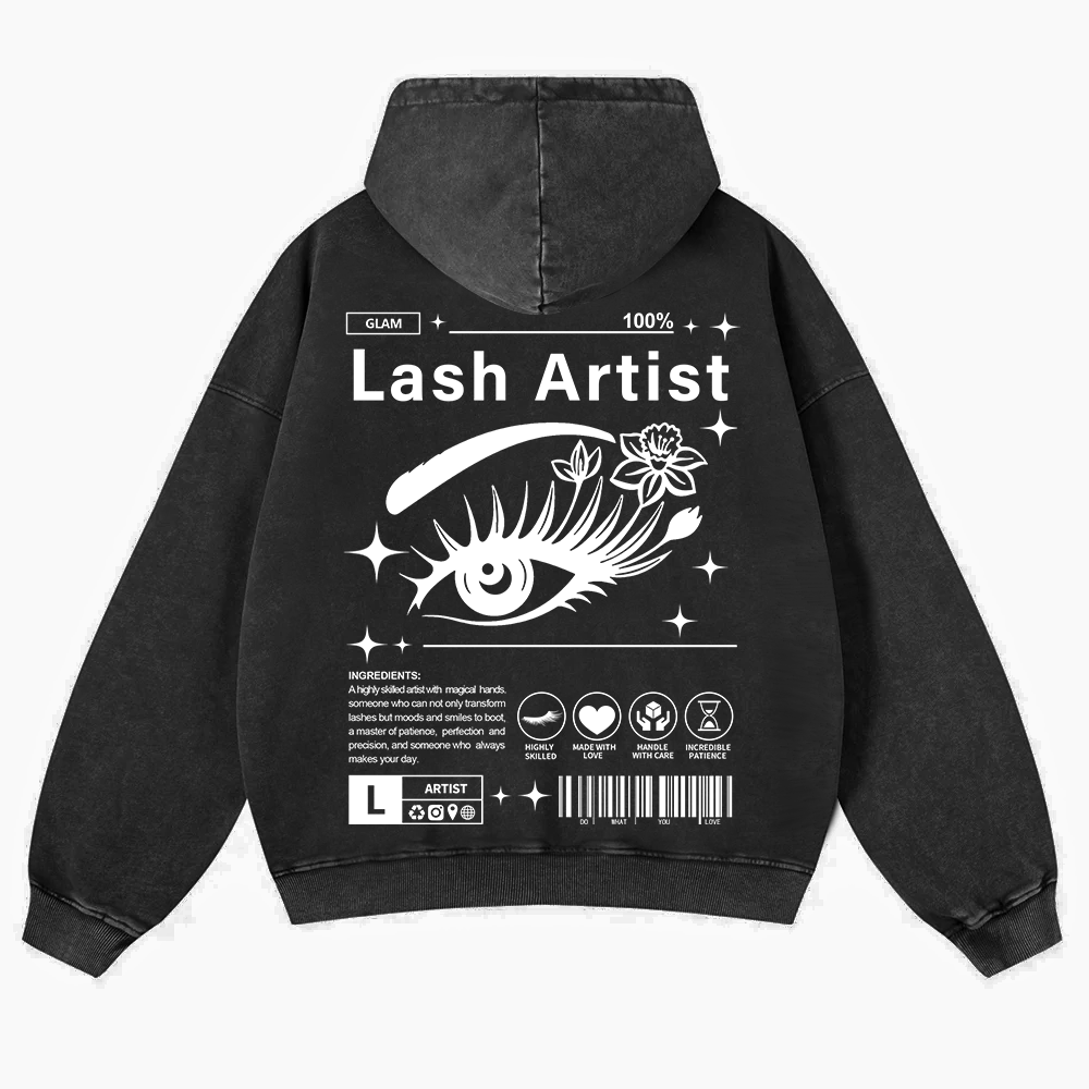 Lash Artist Washed Hoodie wearishow