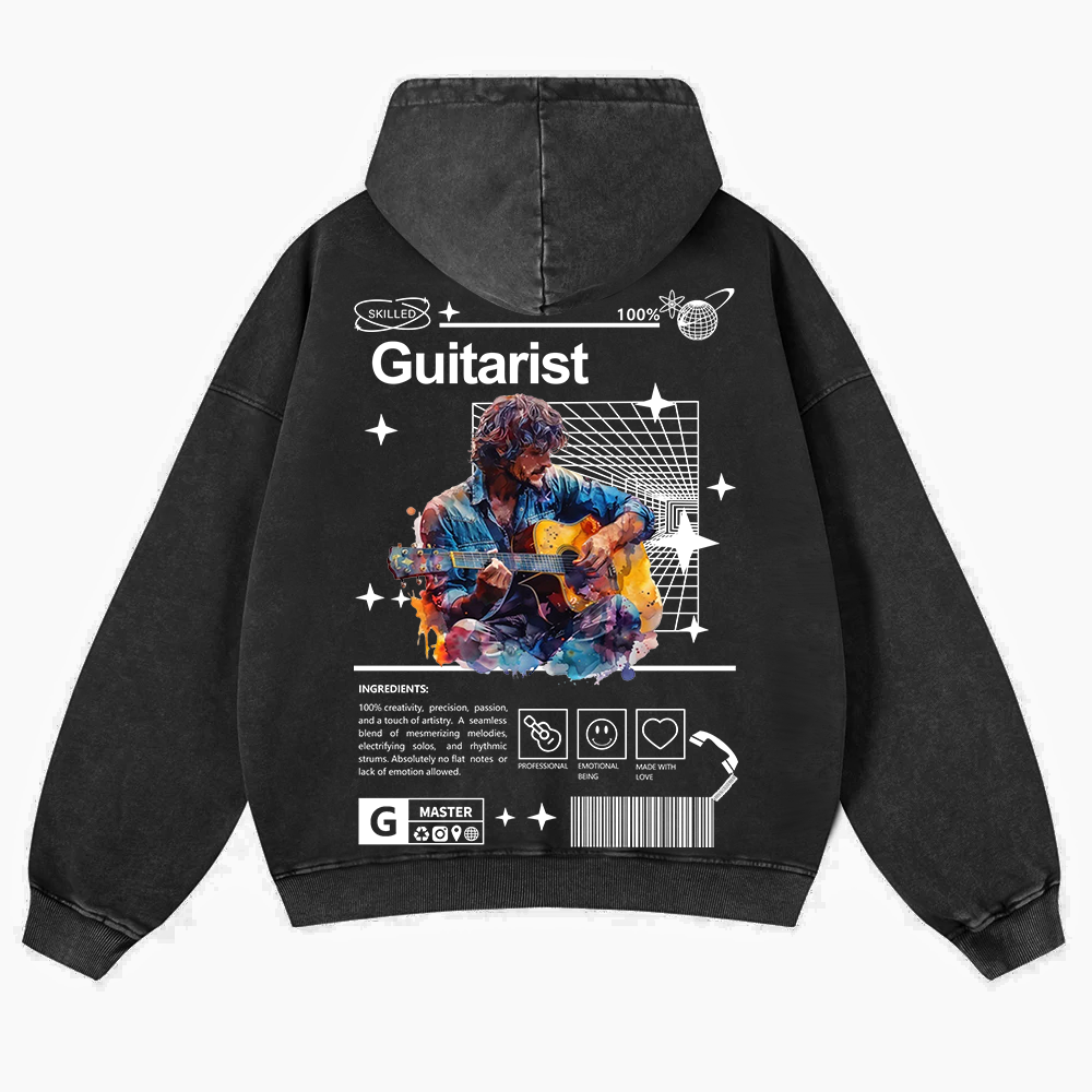Guitarist Washed Hoodie wearishow
