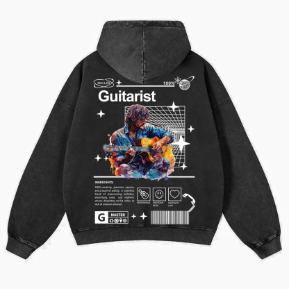 Guitarist Washed Hoodie wearishow