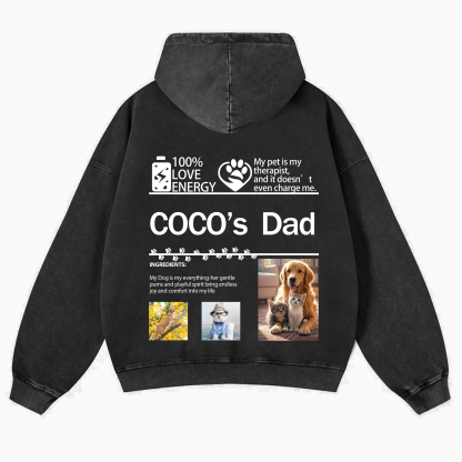 Pet Photo Creative Customized Unisex Washed Hoodie