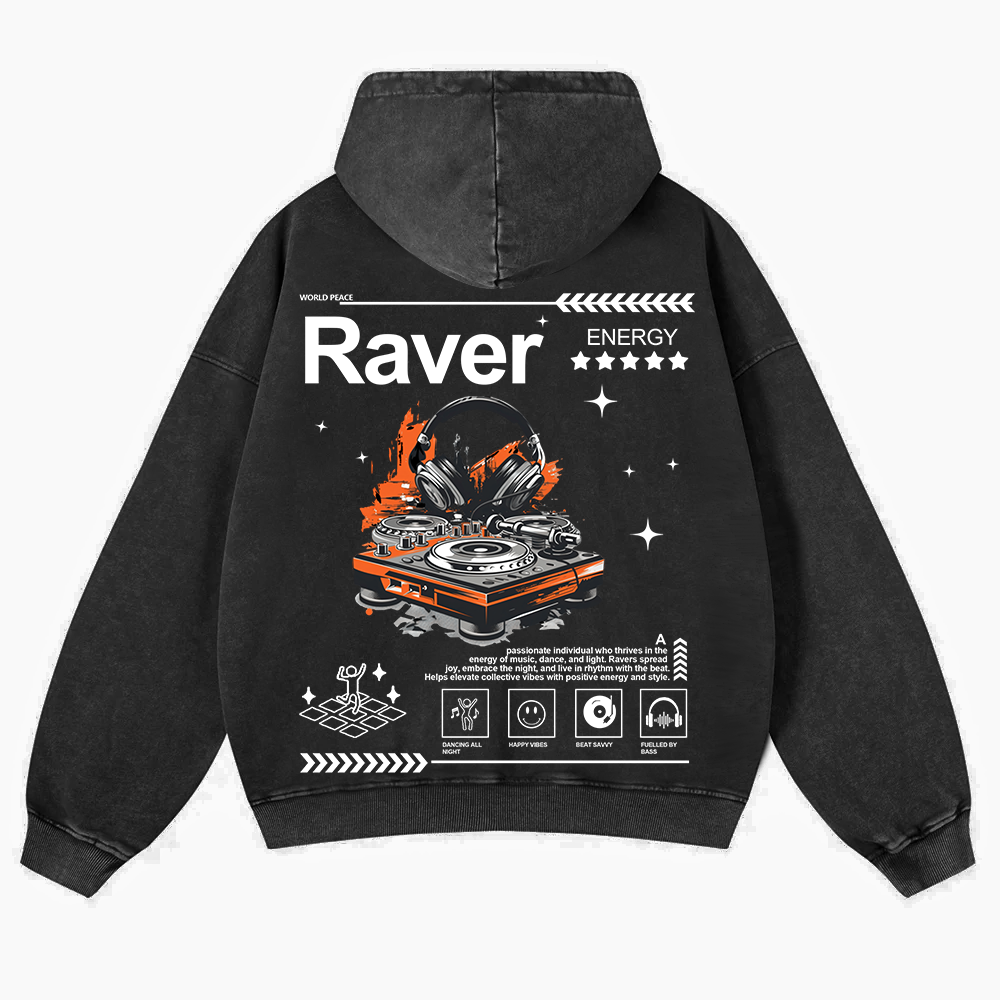 Raver Washed Hoodie wearishow