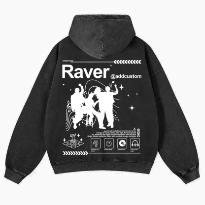 Addcustom Raver Washed Hoodie wearishow