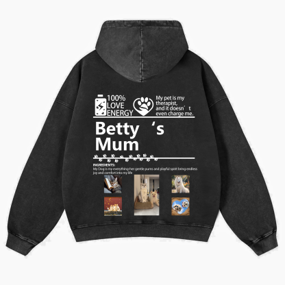 Pets Photos Creative Customized Unisex Washed Hoodie