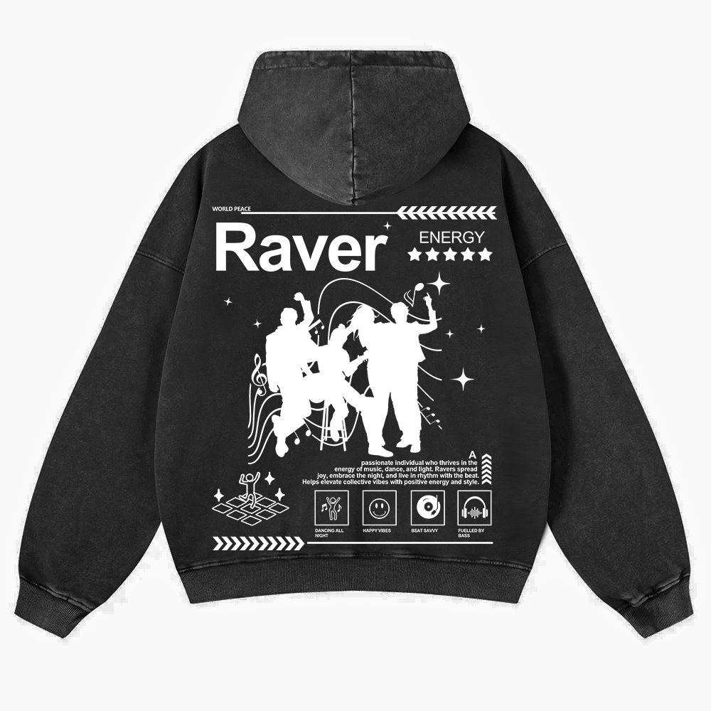 Raver Washed Hoodie wearishow