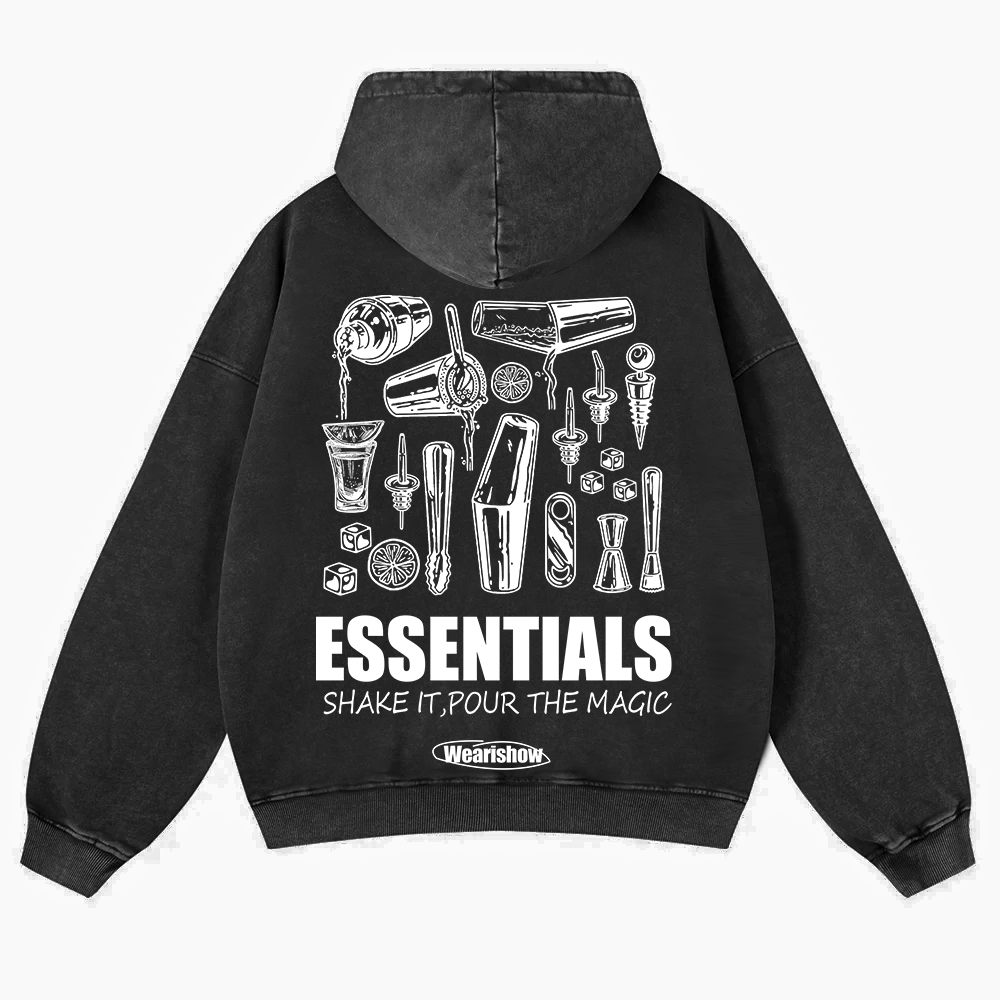 Bartender Essentials Washed Hoodie wearishow