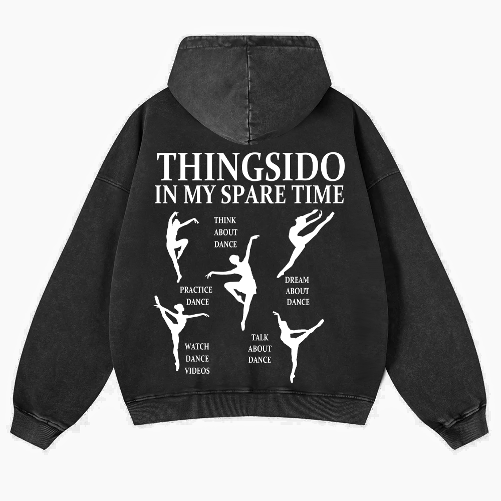 Thingsido In My Spare Time Washed Hoodie wearishow