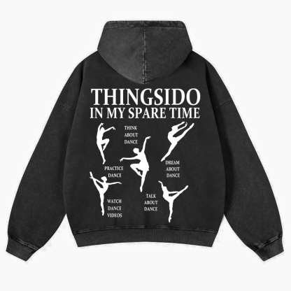 Thingsido In My Spare Time Washed Hoodie wearishow