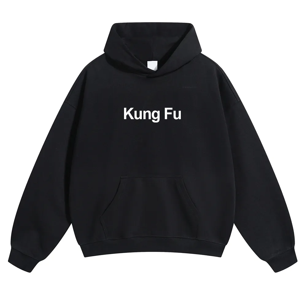 Kung Fu Unisex Solid Color Hoodie wearishow