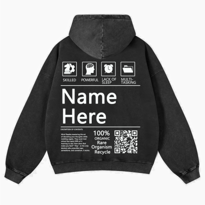QR Code Customized Unisex Fit Washed Hoodie