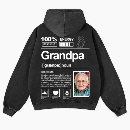Addcustom Photo family Vintage Washed Hoodie