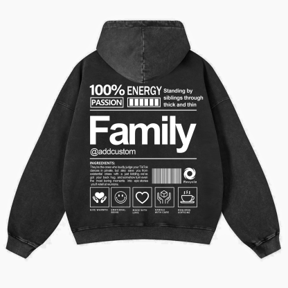 Family Addcustom  Vintage Washed Hoodie