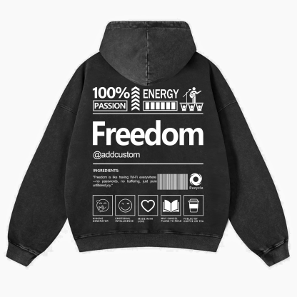 Freedom Addcustom  Vintage Washed Hoodie