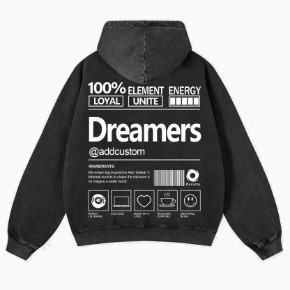 Dreamers Addcustom Unisex Fit Vintage Washed Hoodie