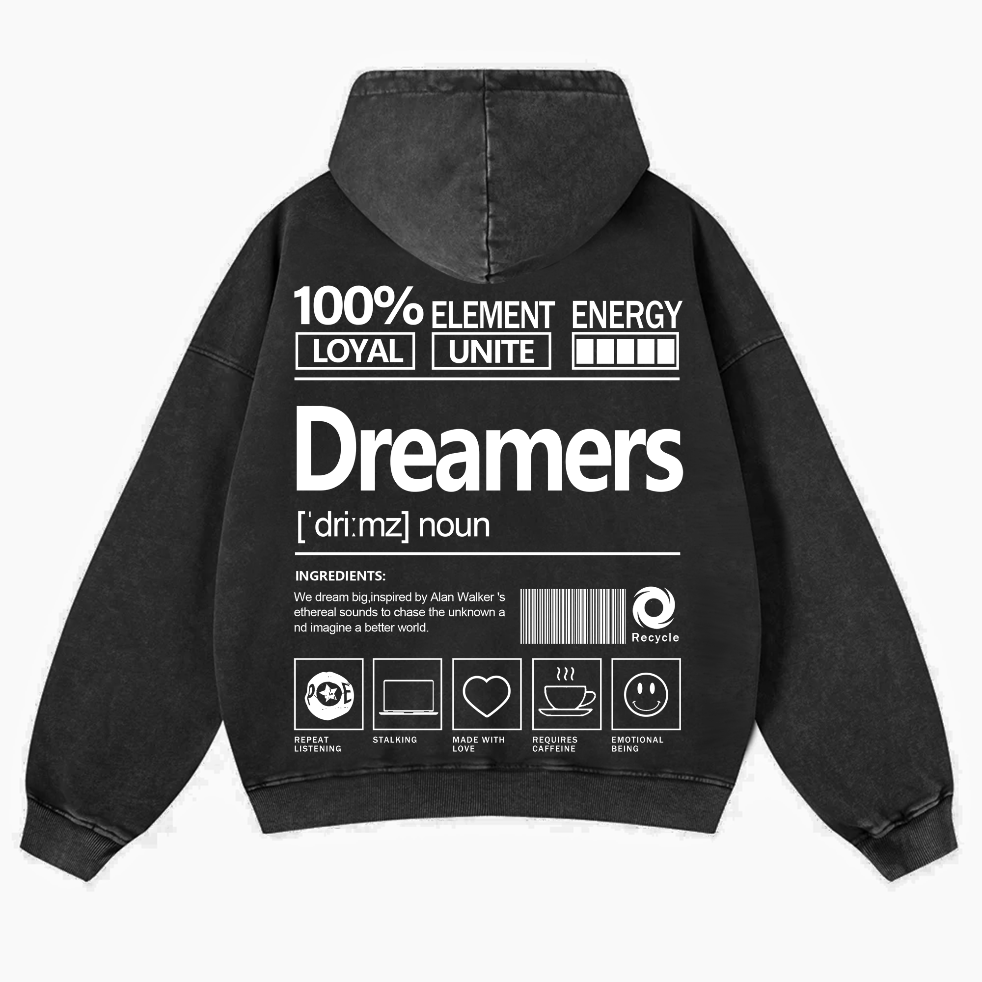 Dreamers Unisex Fit Vintage Washed Hoodie