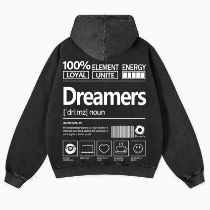 Dreamers Unisex Fit Vintage Washed Hoodie