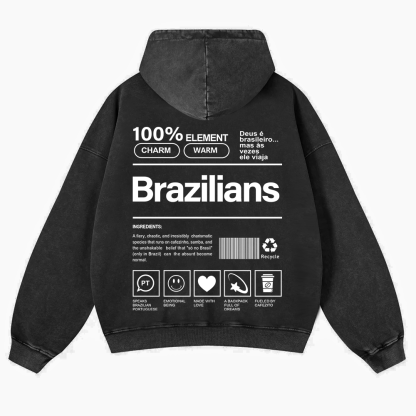 Brazilians Unisex Fit  Washed Hoodie wearishow