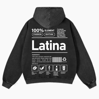Latina Unisex Fit  Washed Hoodie wearishow