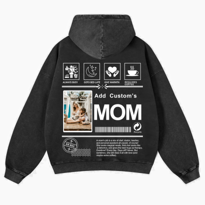 MOM Custom Casual Washed Hoodie wearishow