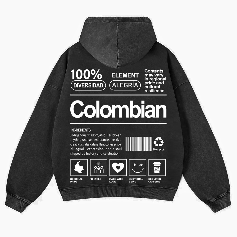 Colombian Unisex Fit  Washed Hoodie wearishow