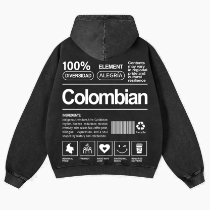 Colombian Unisex Fit  Washed Hoodie wearishow