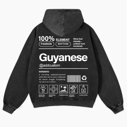 Guyanese Addcustom Unisex Fit  Washed Hoodie wearishow
