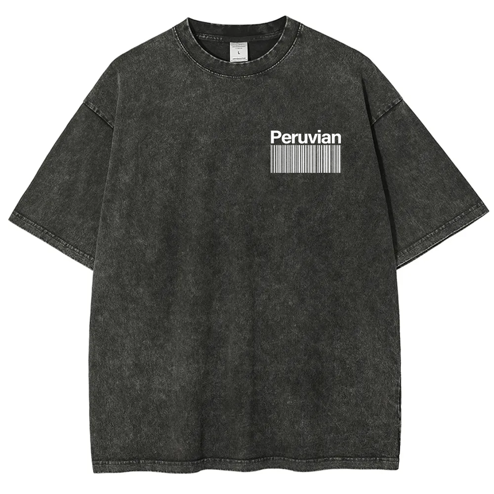 Peruvian Addcustom Unisex Fit  Washed T-Shirt