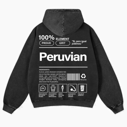 Peruvian Unisex Fit  Washed Hoodie wearishow