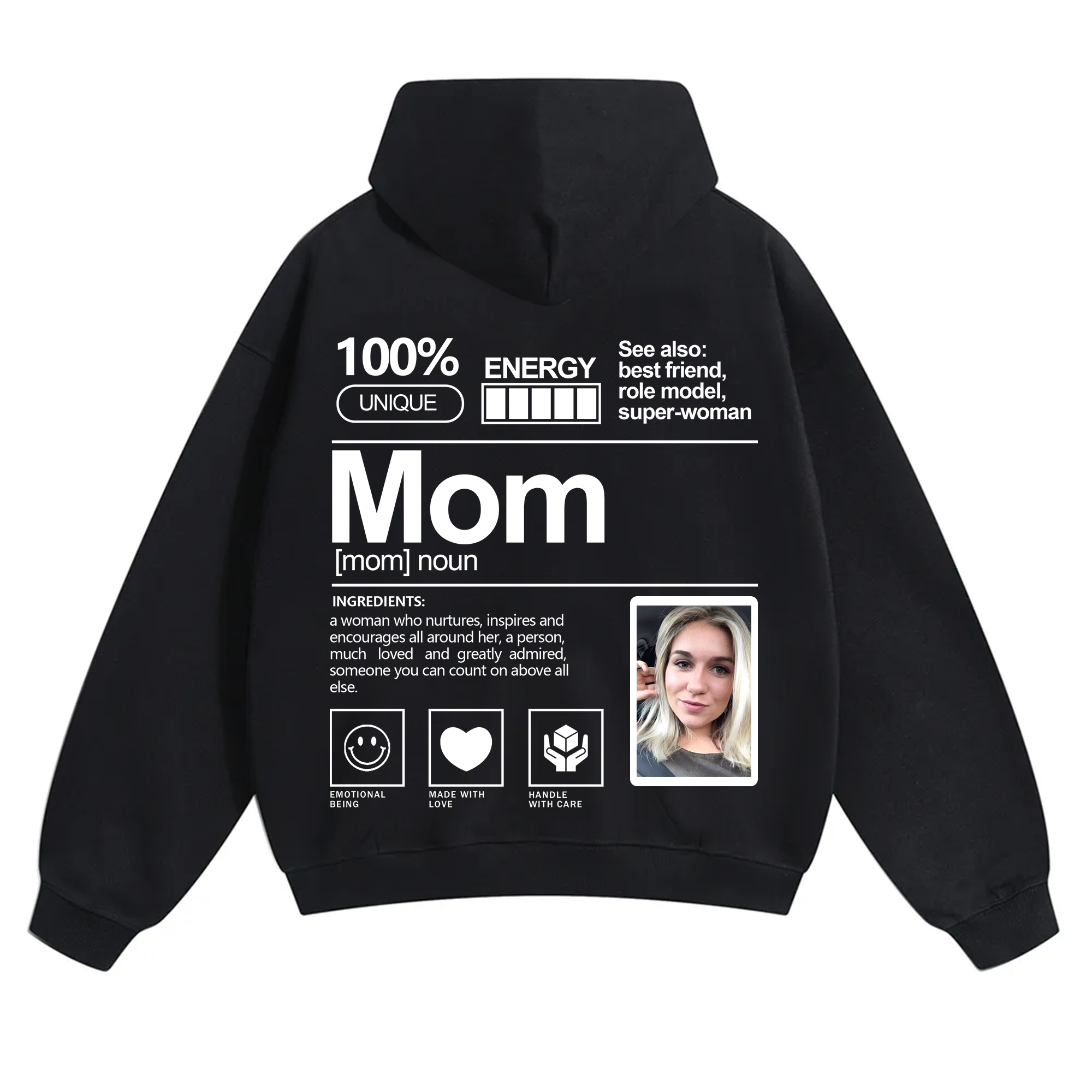 Addcustom Photo Mom Solid Color Hoodie