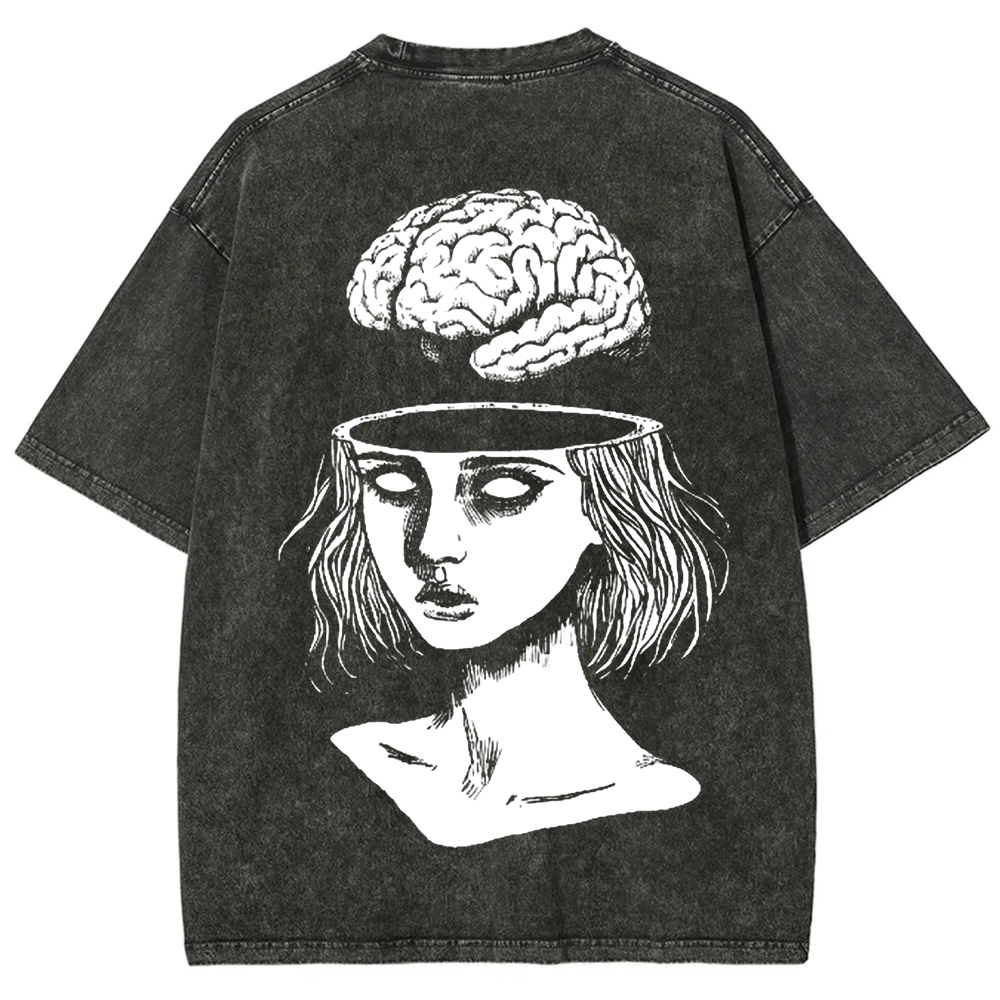 Unisex Vintage  Brain Escape Horror Art  t-Shirt