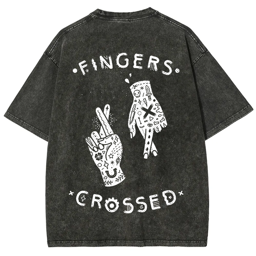Unisex Vintage Fingers Crossed Music t-Shirt