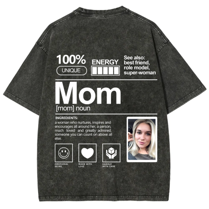 Addcustom Photo Mom Washed T-Shirt