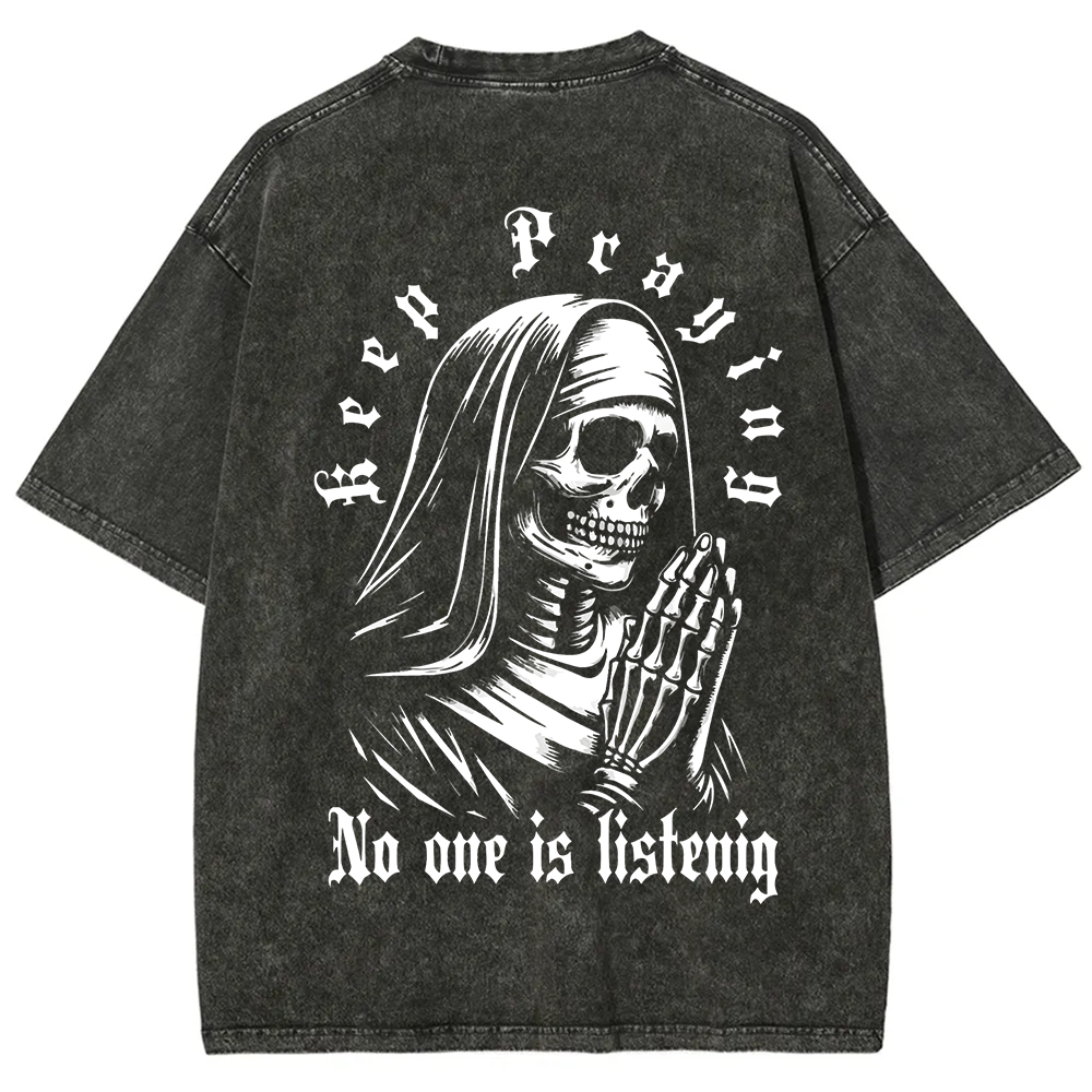 Unisex Vintage Satanic Skull Devil Nun t-Shirt