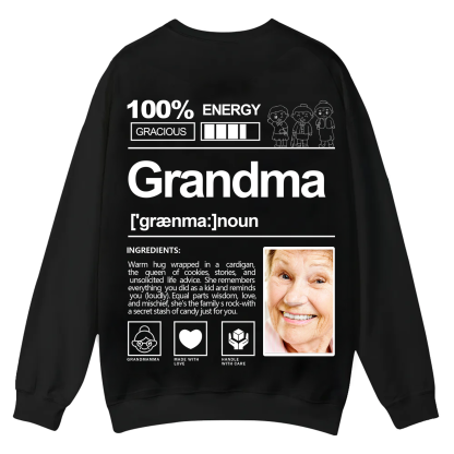 Addcustom  Photo Grandma Casual Crewneck Sweatshirt