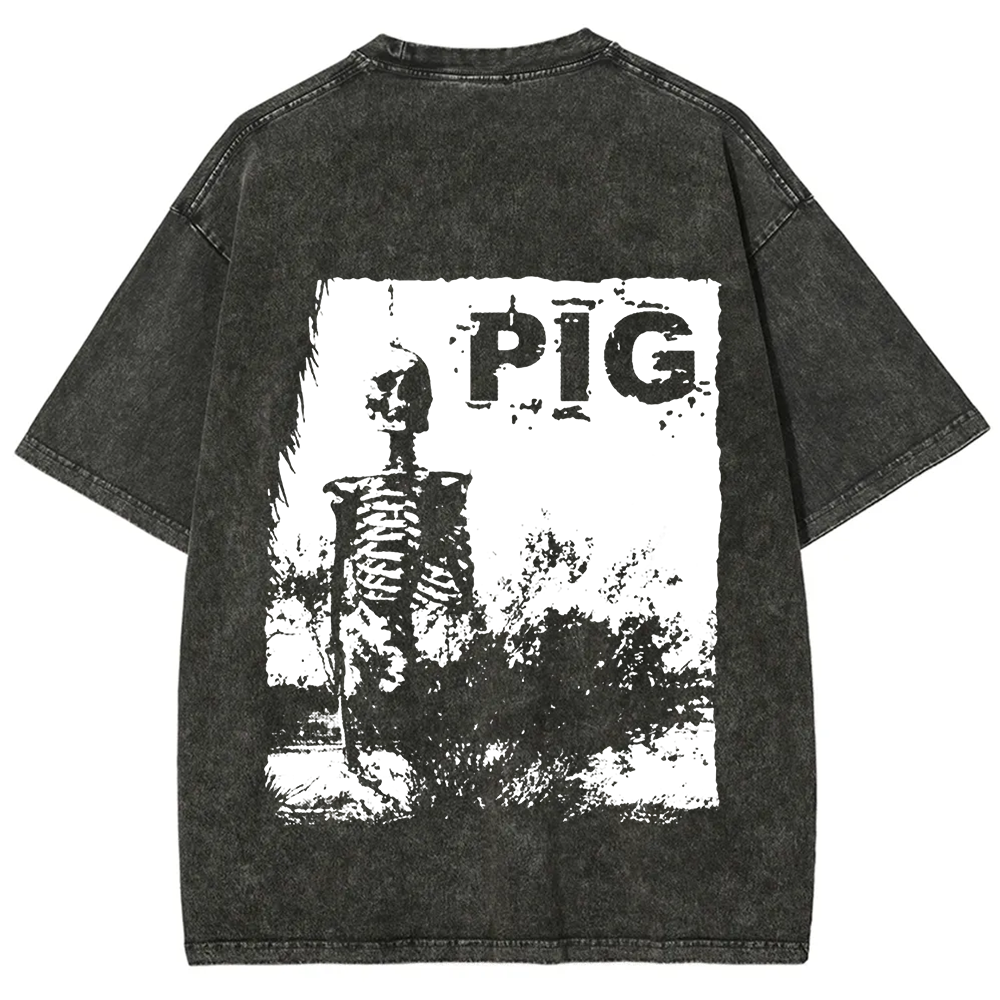 Unisex Vintage Pig Horror Movie t-Shirt