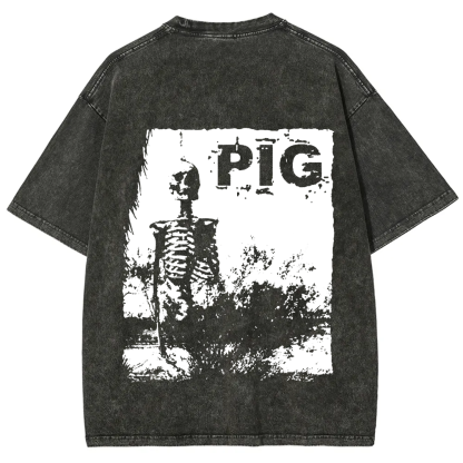 Unisex Vintage Pig Horror Movie t-Shirt