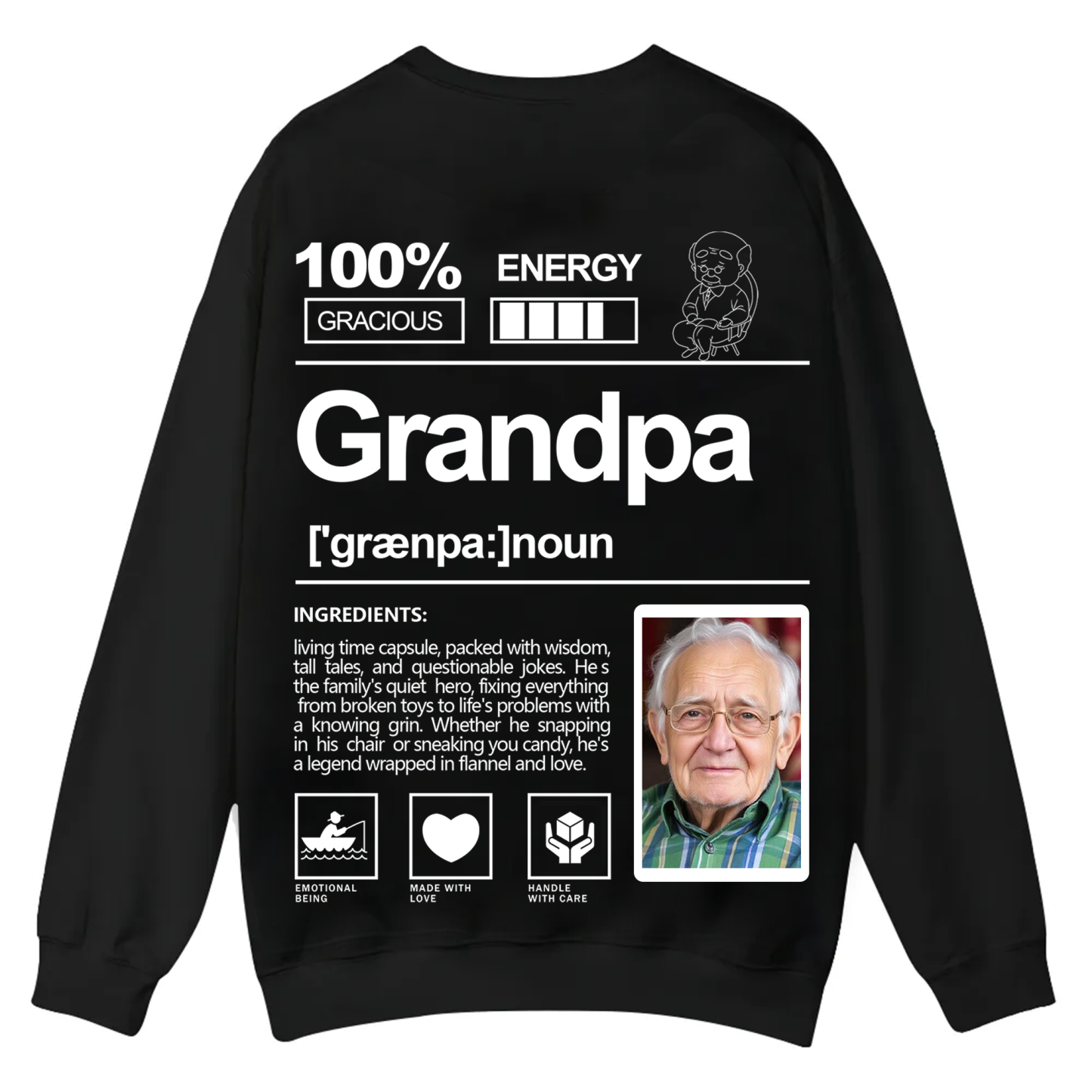 Addcustom  Photo family Casual Crewneck Sweatshirt