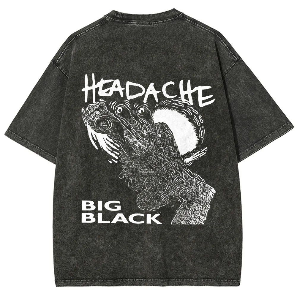 Unisex Vintage  Big Black Headache Song Music t-Shirt