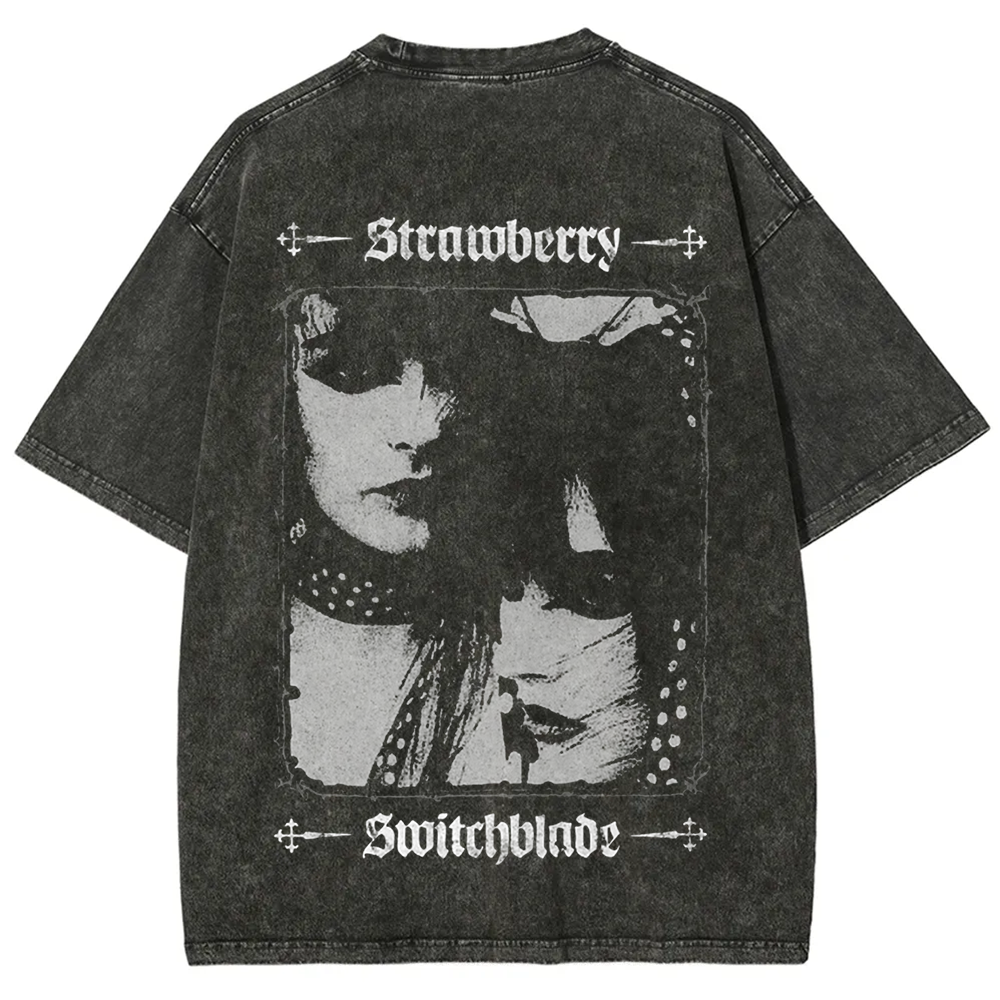Unisex Vintage Strawberry Switchblade Band  t-Shirt