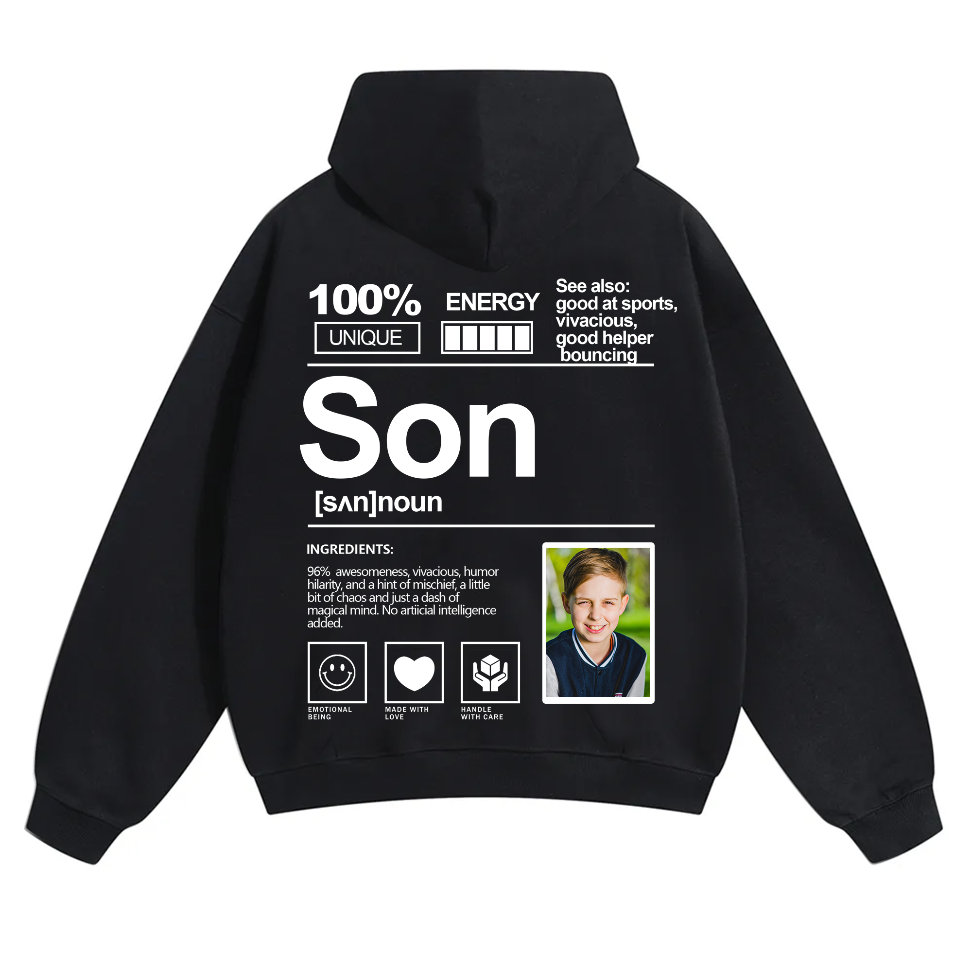 Addcustom Photo family Solid Color Hoodie