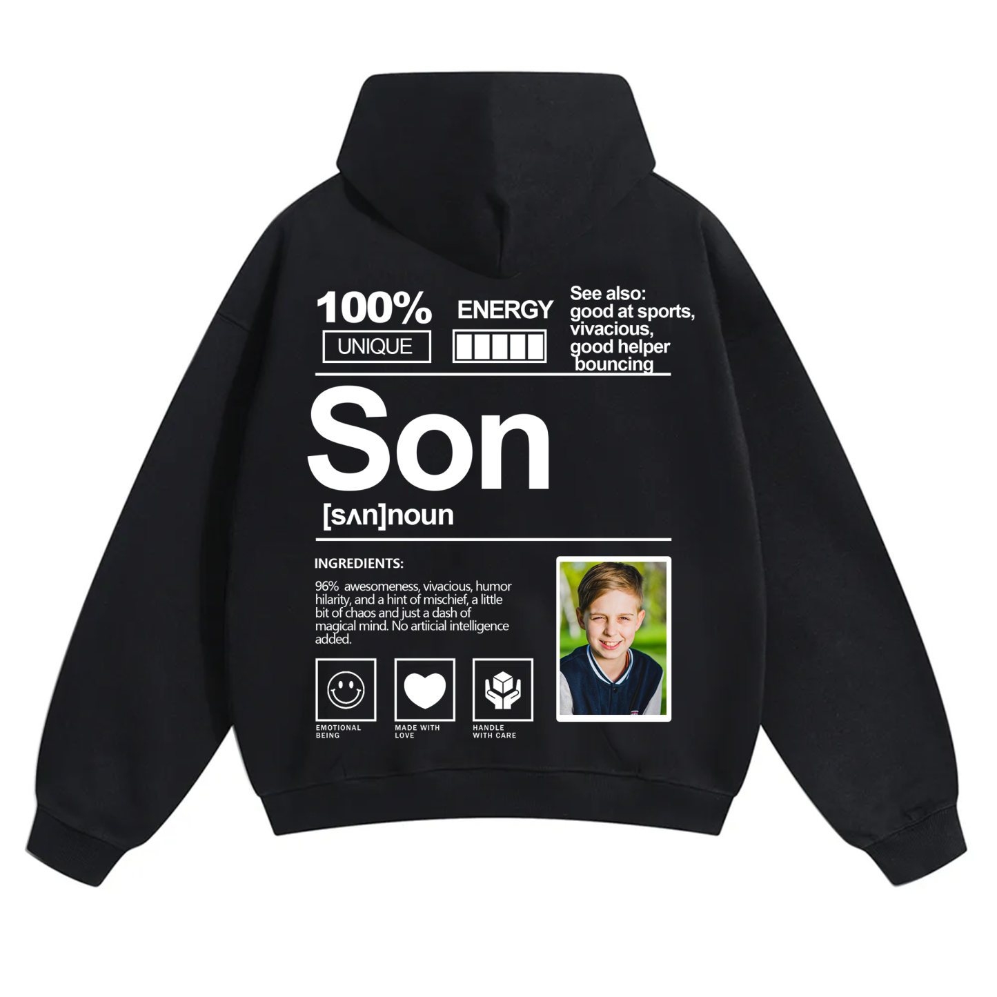 Addcustom Photo family Solid Color Hoodie