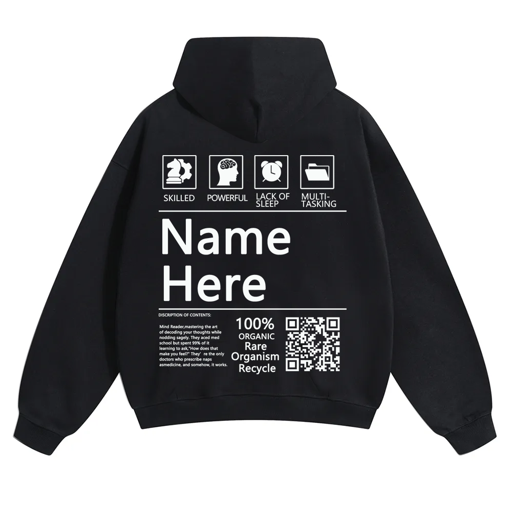 QR Code Customized Unisex Solid Hoodie