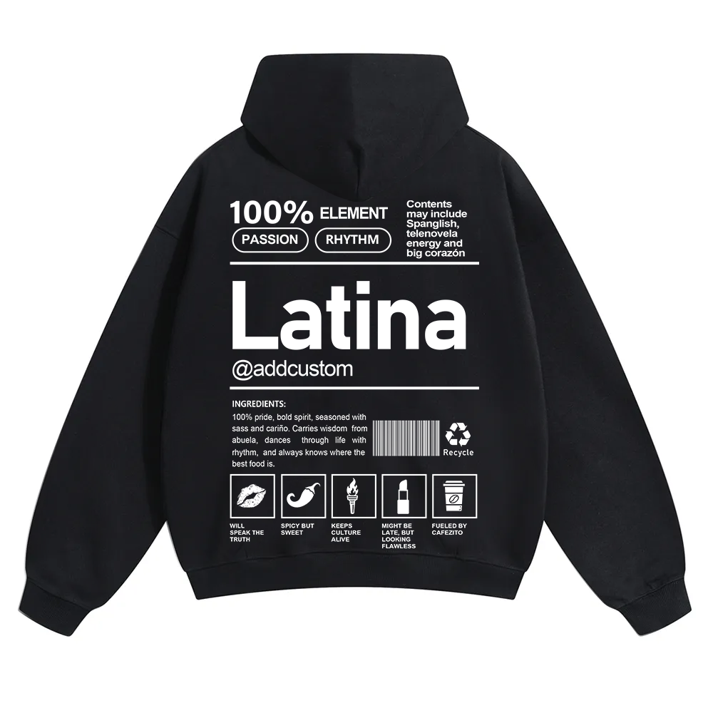 Latina Addcustom Unisex Fit Color Hoodie wearishow