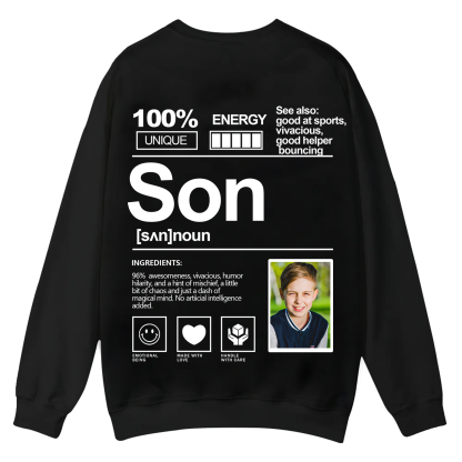 Addcustom  Photo Son Casual Crewneck Sweatshirt