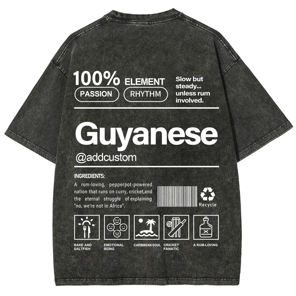 Guyanese Addcustom Unisex Fit  Washed T-Shirt